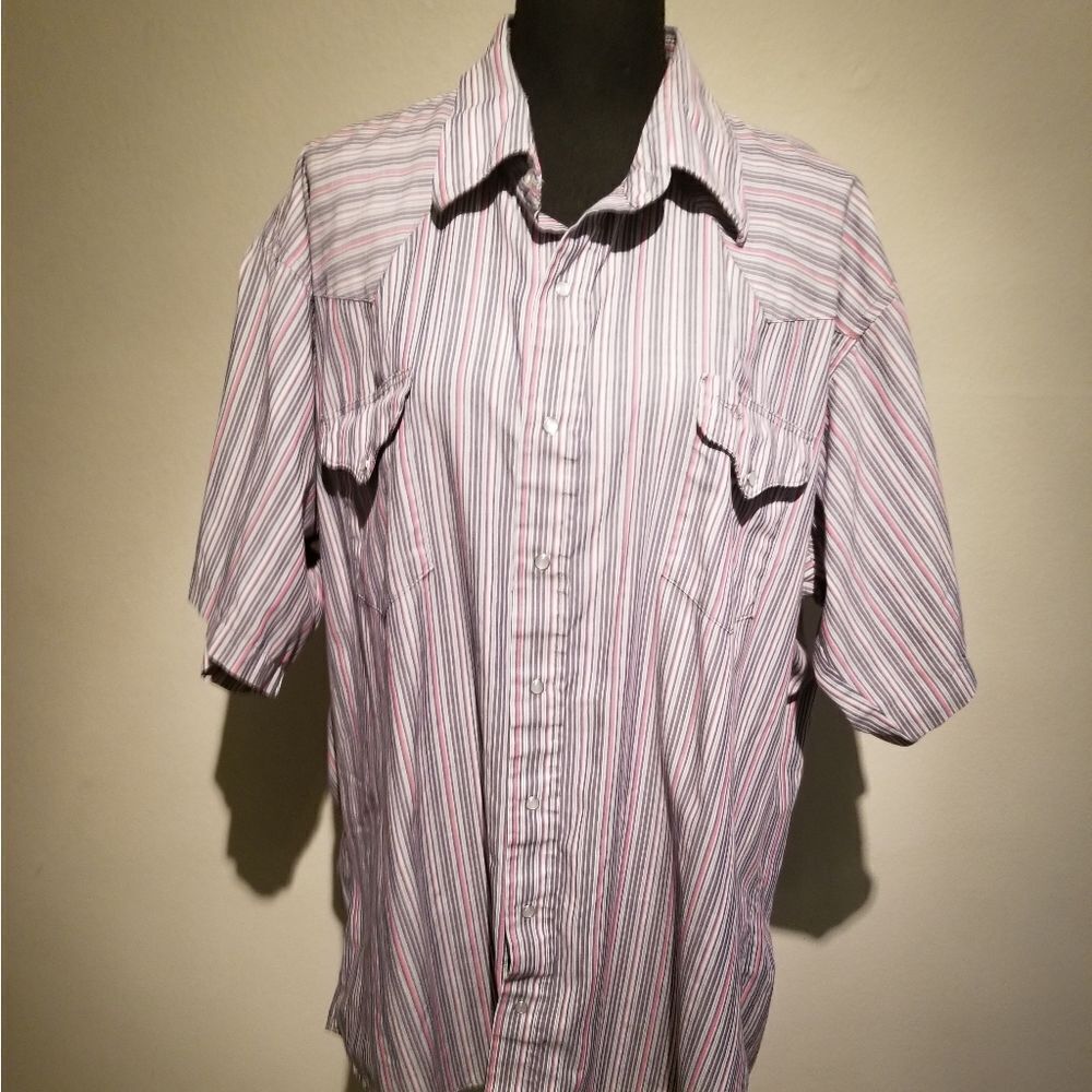 FLYING R RANCHWEAR MADE IN USA PEARL SNAP SHIRT 2XL 18 1/2 B30